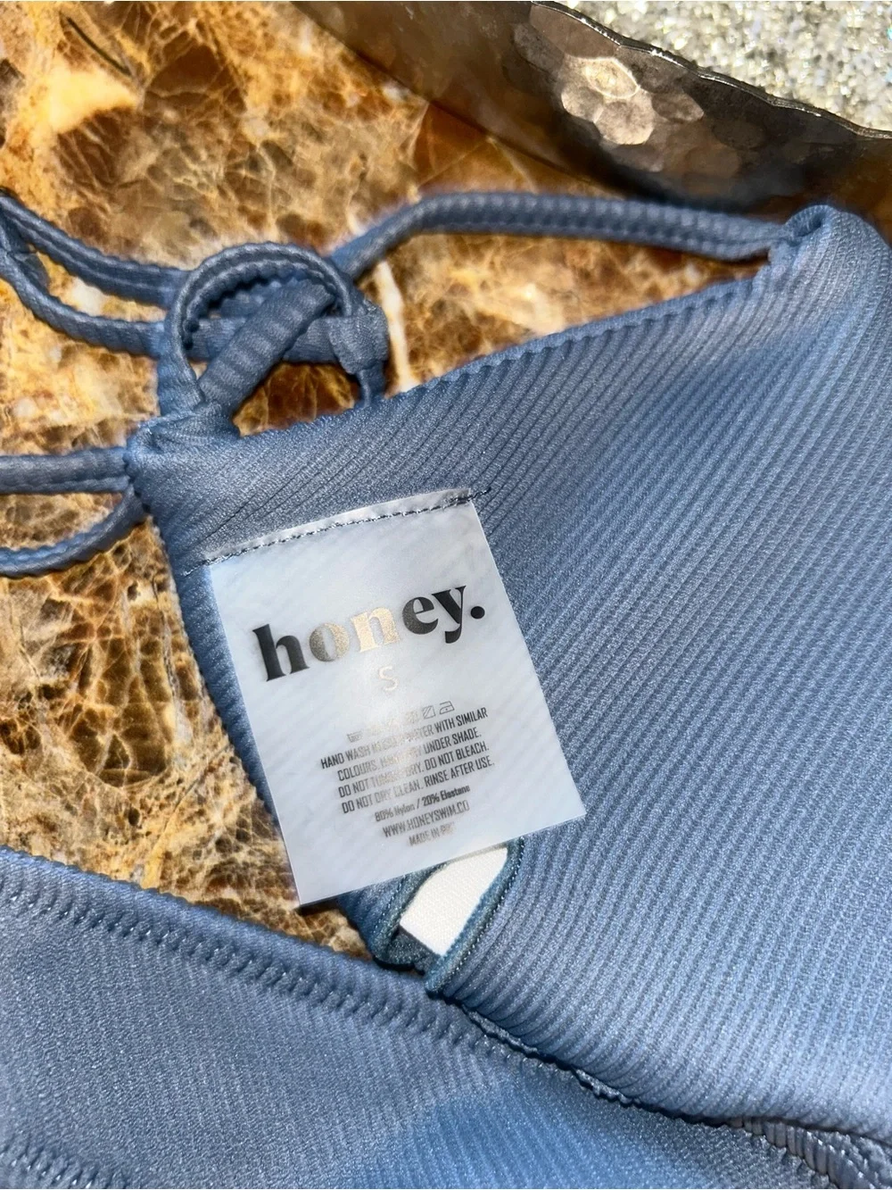 NWT Honey Blue-Gray Triangle Bikini Set -